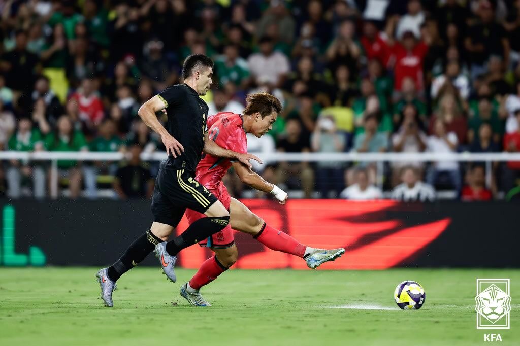 오현규 기회 놓친 홍명보호, 히메네스에게 선제골 허용