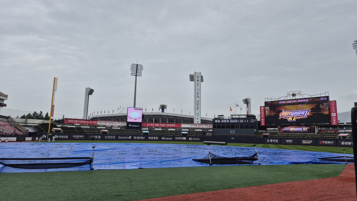 '엇갈린 희비' 달갑기도 야속하기도 한 비···수원 한화-KT·인천 두산-SSG전 우천 취소