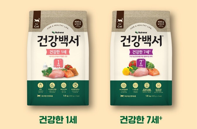 “묘르신 위한 5중 기능성 사료”… 건강백서캣, ‘건강한 7세+’ 출시
