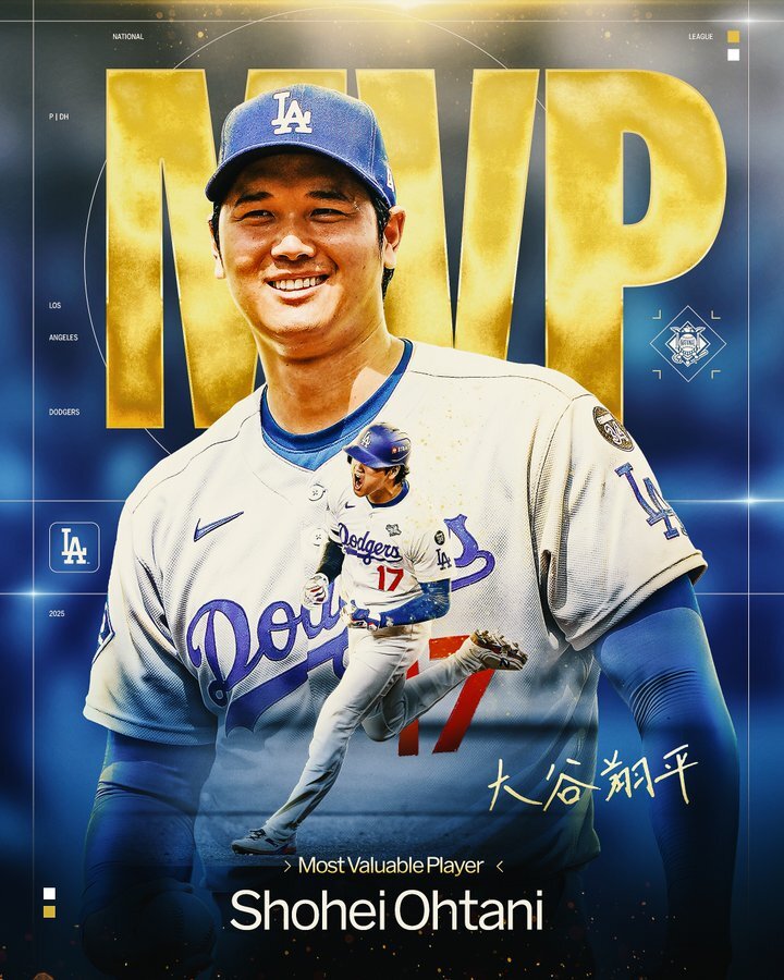 오타니, 만장일치로 MLB NL MVP… “내년엔 투수로도 풀타임이 목표”