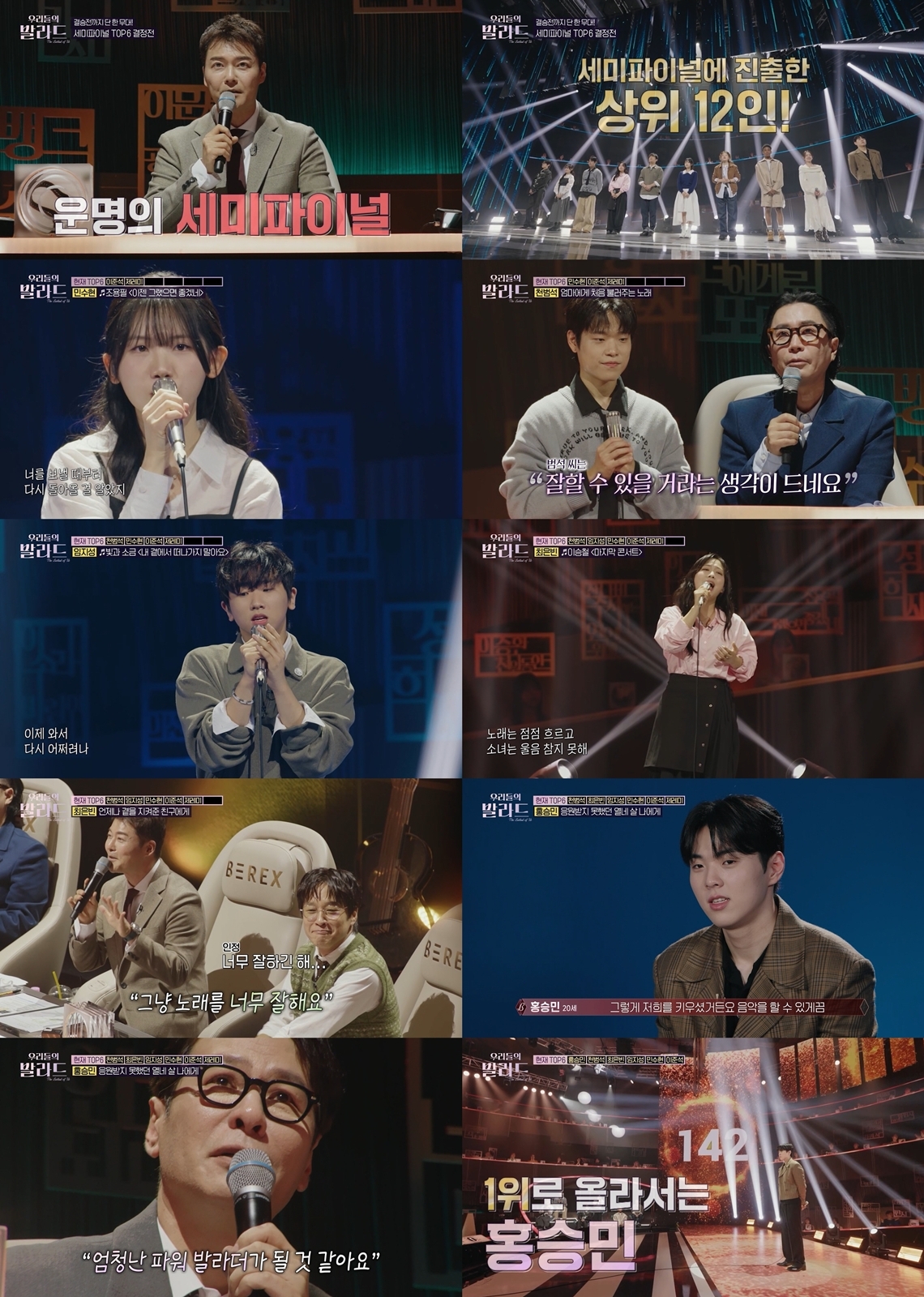 ‘우리들의 발라드’ 9주 연속 火 예능 1위…홍승민, 현재 1위