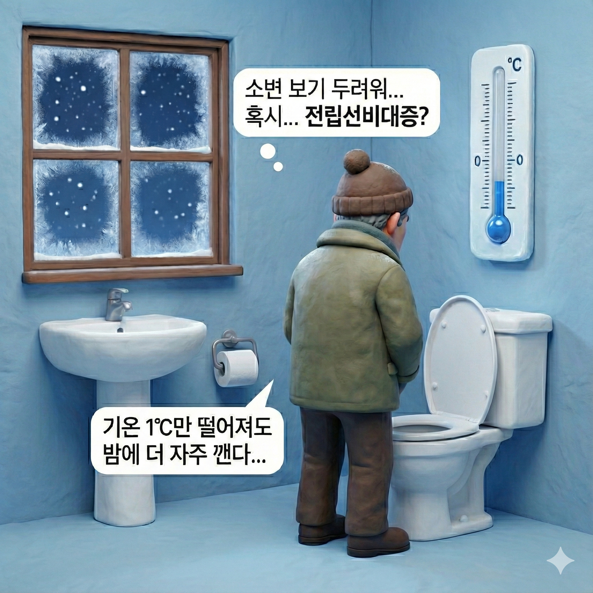 [민트 건강 톡!]기온 1도만 떨어져도 밤에 더 자주 깬다… 겨울철 전립선 비대증 건강 챙겨야