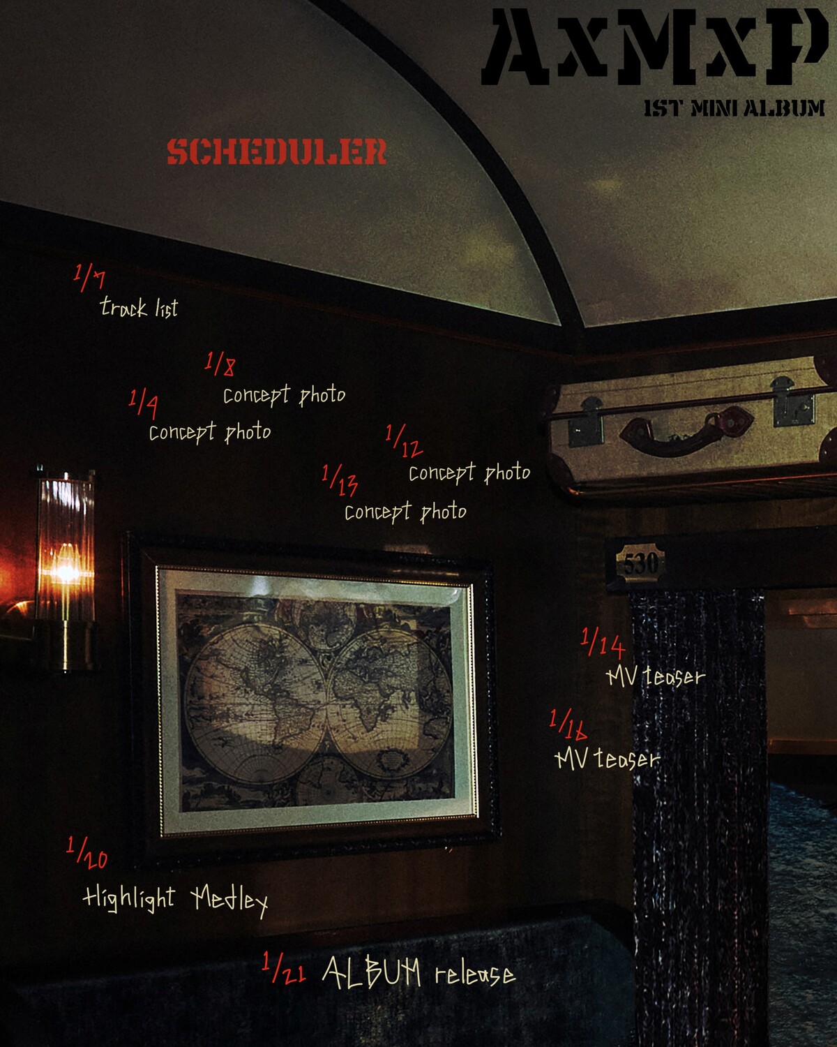 'FNC 신예 밴드' AxMxP, 미니 1집 스케줄러로 컴백 카운트다운 돌입