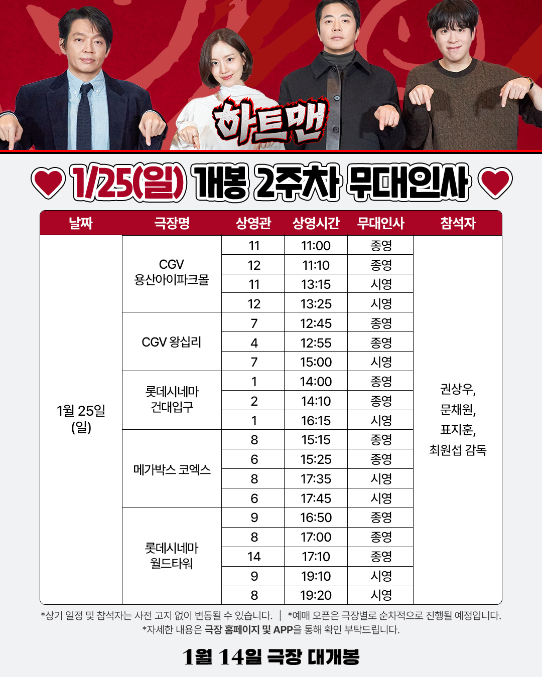 시사회도 터졌다…권상우표 코미디 ‘하트맨’, 무대인사 추가 확정