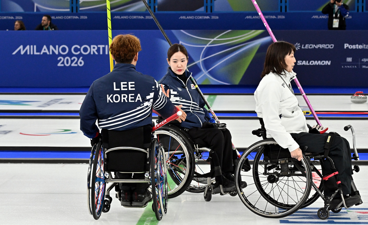 [SW포토]  패럴림픽 휠체어컬링 예선전 승리한 한국대표팀