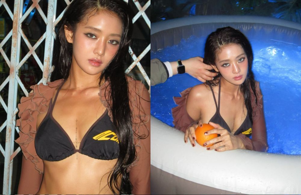 아이들 민니, 한뼘 비키니 입고 수영장 풍덩…독보적 ‘퇴폐미’ [스타★샷]